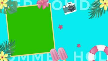 Summer vacation themed green screen suitable for placing in vacation and travel content video