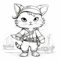 Fantasy Cats Coloring Pages photo