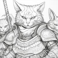 Fantasy Cats Coloring Pages photo