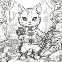 Fantasy Cats Coloring Pages photo