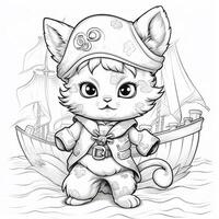 Fantasy Cats Coloring Pages photo