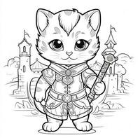 Fantasy Cats Coloring Pages photo