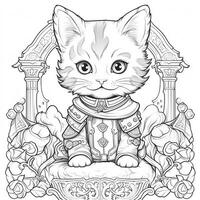 Fantasy Cats Coloring Pages photo