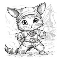 Fantasy Cats Coloring Pages photo