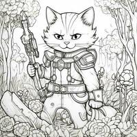 Fantasy Cats Coloring Pages photo