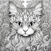 Fantasy Cats Coloring Pages photo