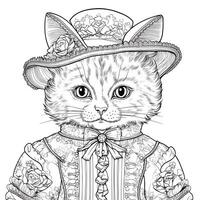 Fantasy Cats Coloring Pages photo