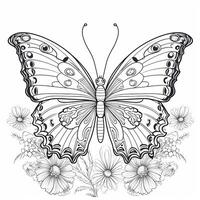 Floral Butterfly Coloring Pages photo