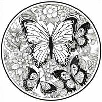 Floral Butterfly Coloring Pages photo