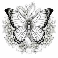 floral mariposa colorante paginas foto