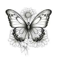 Floral Butterfly Coloring Pages photo