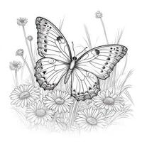 Floral Butterfly Coloring Pages photo