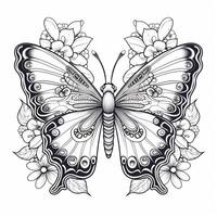 Floral Butterfly Coloring Pages photo