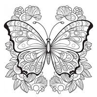 Floral Butterfly Coloring Pages photo