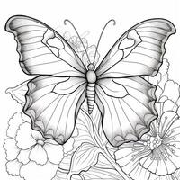 Floral Butterfly Coloring Pages photo