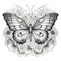 Floral Butterfly Coloring Pages photo