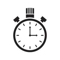 Time icon with a white background, Clock symbol, Stopwatch sign, vector illustration element