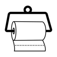 Hanging a disposable paper towels line art icon for apps and websites vector