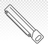 Hacksaw carpentry tools line art icon for apps and websites vector