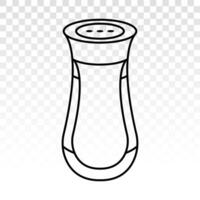Salt shaker or pepper shaker bottle line art icon for apps and websites vector