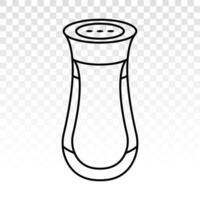 Salt shaker or pepper shaker bottle line art icon for apps and websites vector