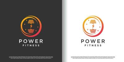 fitness logo design with creative concept premium vector