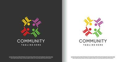 community logo design vector with creative unique style concept premium vector