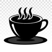 un taza de caliente café café o cafeína bebida plano vector icono para comida aplicaciones y sitios web