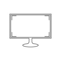 monitor con un blanco y aislado pantalla con un blanco antecedentes. Bosquejo modelo diseño, vector ilustración elementos.