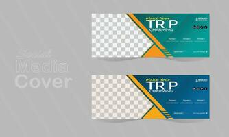 Travel facebook cover design vector