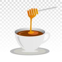 A cup of honey  drink vector icon for food apps and websites