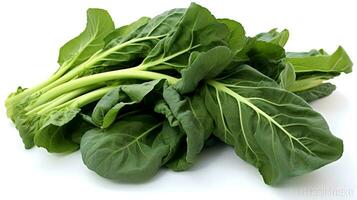 Photo of Collard greens isolated on white background