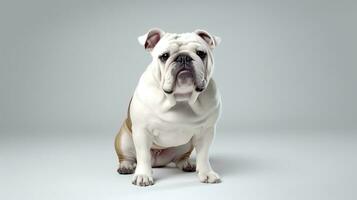 Photo of a Bulldog on white background. Generative AI