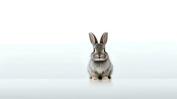 Photo of a rabbit on white background. Generative AI