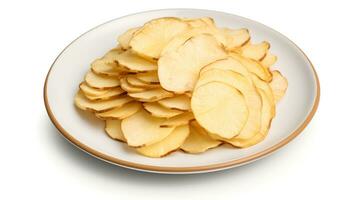 Photo of Jerusalem Artichoke slices isolated on white background