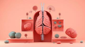 3D illustration of the human organ systems, Human internal organs. Anatomy. Nervous, circulatory, digestive, excretory, urinary,and bone systems. Medical education concept, Generative AI illustration photo