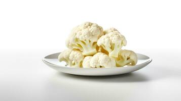 foto de coliflor en blanco plato aislado en blanco antecedentes