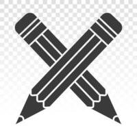 crossed on the pencil flat vector icon for apps or website