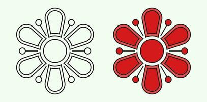 Flower icons in a trendy flat style isolated with a white background. Can be used for coloring book elements. Vector illustration.