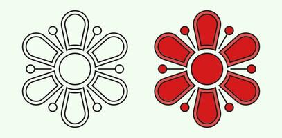 Flower icons in a trendy flat style isolated with a white background. Can be used for coloring book elements. Vector illustration.