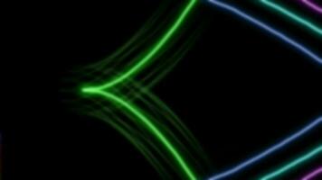 vert écran chrominance clé avec néon Bande lumières mouvement graphique video