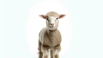 Photo of a sheep on white background. Generative AI