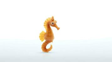 Photo of a seahorse on white background. Generative AI