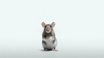 Photo of a rat on white background. Generative AI