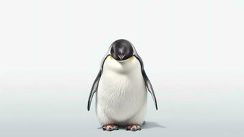 Photo of a Penguin on white background. Generative AI