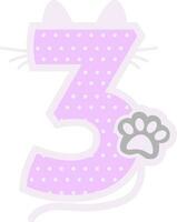 cat  numbering for birthday party  ornament animal font vector