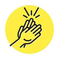 Applause or clapping hand flat colours icon for apps or website vector