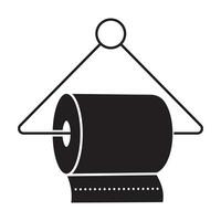 hanging a bathroom tissue or toilet paper rolls - flat vector icon for apps and websites