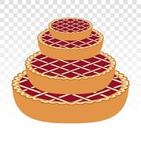 stack of apple pie cakes or cherry pie - flat icons for apps and websites vector