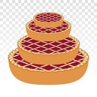 stack of apple pie cakes or cherry pie - flat icons for apps and websites vector